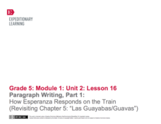 Paragraph Writing, Part 1: How Esperanza Responds on the Train (Revisiting Chapter 5: "Las Guayabas/Guavas") Lesson Plan Paragraph Writing, Part 1: How Esperanza Responds on the Train (Revisiting Chapter 5: "Las Guayabas/Guavas") Lesson Plan