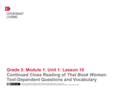 Continued Close Reading of That Book Woman: Text-Dependent Questions and Vocabulary Lesson Plan Continued Close Reading of That Book Woman: Text-Dependent Questions and Vocabulary Lesson Plan