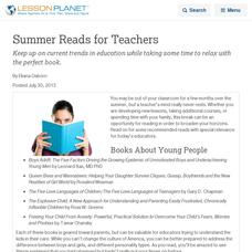 Summer Reads for Teachers Lesson Planet Article Summer Reads for Teachers Lesson Planet Article