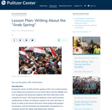 Writing About the "Arab Spring" Lesson Plan Writing About the "Arab Spring" Lesson Plan