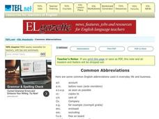 Abbreviations Worksheet Abbreviations Worksheet