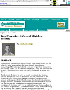 Food Forensics: A Case of Mistaken Identity Lesson Plan Food Forensics: A Case of Mistaken Identity Lesson Plan