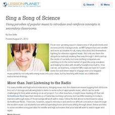 Sing a Song of Science Lesson Planet Article Sing a Song of Science Lesson Planet Article
