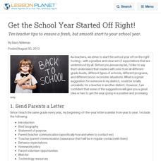 Get the School Year Started Off Right! Lesson Planet Article Get the School Year Started Off Right! Lesson Planet Article
