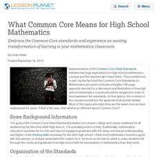 What Common Core Means for High School Mathematics Lesson Planet Article What Common Core Means for High School Mathematics Lesson Planet Article