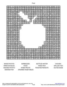 Food Word Search Worksheet Food Word Search Worksheet