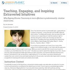 Teaching, Engaging, and Inspiring Extraverted Intuitives Lesson Planet Article Teaching, Engaging, and Inspiring Extraverted Intuitives Lesson Planet Article