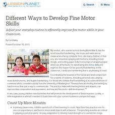 Different Ways to Develop Fine Motor Skills Lesson Planet Article Different Ways to Develop Fine Motor Skills Lesson Planet Article