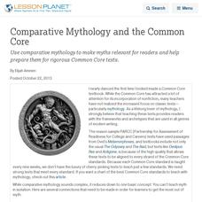 Comparative Mythology and the Common Core Lesson Planet Article Comparative Mythology and the Common Core Lesson Planet Article