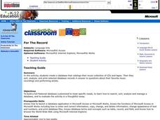 For The Record Lesson Plan For The Record Lesson Plan