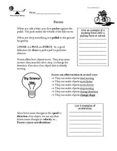 Forces Lesson Plan Forces Lesson Plan