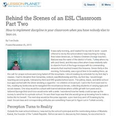 Behind the Scenes of an ESL Classroom Part Two Lesson Planet Article Behind the Scenes of an ESL Classroom Part Two Lesson Planet Article