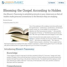 Blooming the Gospel According to Holden Lesson Planet Article Blooming the Gospel According to Holden Lesson Planet Article
