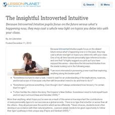 The Insightful Introverted Intuitive Lesson Planet Article The Insightful Introverted Intuitive Lesson Planet Article