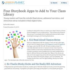 Four Storybook Apps to Add to Your Class Library Lesson Planet Article Four Storybook Apps to Add to Your Class Library Lesson Planet Article