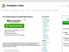 Football Word Search Worksheet Football Word Search Worksheet