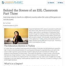 Behind the Scenes of an ESL Classroom Part Three Lesson Planet Article Behind the Scenes of an ESL Classroom Part Three Lesson Planet Article