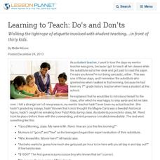 Learning to Teach: Dos and Don’ts Lesson Planet Article Learning to Teach: Dos and Don’ts Lesson Planet Article