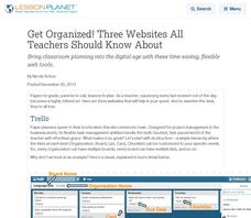 Get Organized! Three Websites All Teachers Should Know About Lesson Planet Article Get Organized! Three Websites All Teachers Should Know About Lesson Planet Article