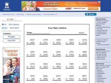 Four Digit Addition Worksheet Four Digit Addition Worksheet