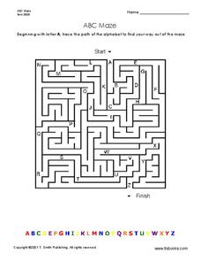 ABC Maze Worksheet ABC Maze Worksheet
