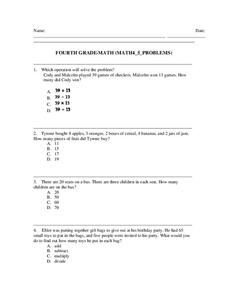 Fourth grade math review Lesson Plan Fourth grade math review Lesson Plan
