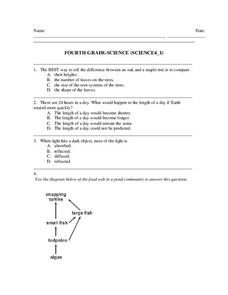 Fourth Grade Science Worksheet Fourth Grade Science Worksheet