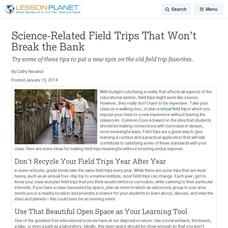 Science-Related Field Trips That Won’t Break the Bank Lesson Planet Article Science-Related Field Trips That Won’t Break the Bank Lesson Planet Article