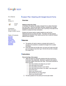Graphing with Google Docs & Forms Lesson Plan Graphing with Google Docs & Forms Lesson Plan