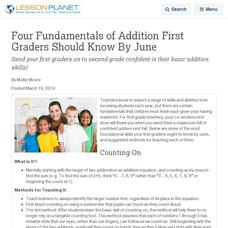 Four Fundamentals of Addition First Graders Should Know By June Lesson Planet Article Four Fundamentals of Addition First Graders Should Know By June Lesson Planet Article