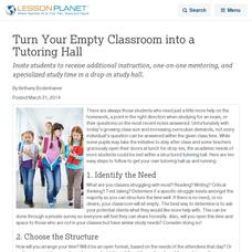 Turn Your Empty Classroom into a Tutoring Hall Lesson Planet Article Turn Your Empty Classroom into a Tutoring Hall Lesson Planet Article