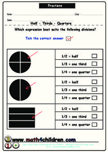 Fractions Worksheet Fractions Worksheet
