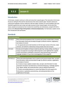 Grade 9 ELA Module 3, Unit 3, Lesson 6 Lesson Plan Grade 9 ELA Module 3, Unit 3, Lesson 6 Lesson Plan