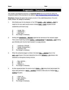 Fragments Worksheet Fragments Worksheet