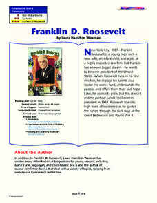 Franklin D. Roosevelt Lesson Plan Franklin D. Roosevelt Lesson Plan
