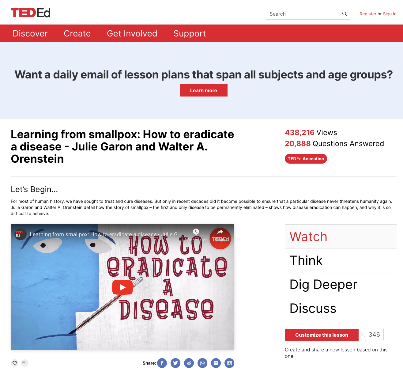 Learning from Smallpox: How to Eradicate a Disease Instructional Video Learning from Smallpox: How to Eradicate a Disease Instructional Video