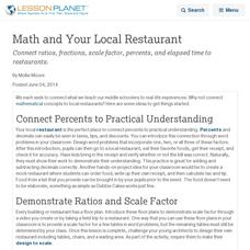 Math and Your Local Restaurant Lesson Planet Article Math and Your Local Restaurant Lesson Planet Article