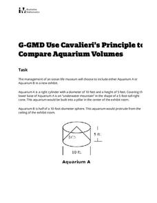Use Cavalieri’s Principle to Compare Aquarium Volumes Activity Use Cavalieri’s Principle to Compare Aquarium Volumes Activity
