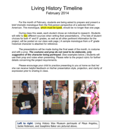 Living History Timeline Activity Living History Timeline Activity