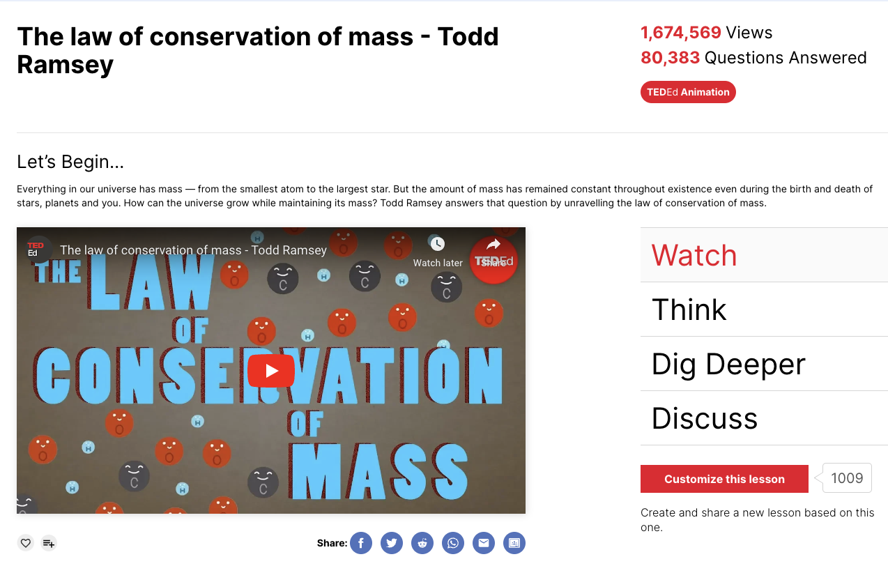 The Law of Conservation of Mass Instructional Video The Law of Conservation of Mass Instructional Video