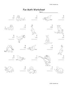 Fun Math Worksheet: 1-Digit Addition 15 Worksheet Fun Math Worksheet: 1-Digit Addition 15 Worksheet