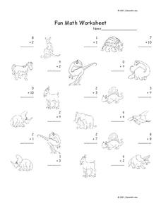 Fun Math Worksheet: 1-Digit Addition 8 Worksheet Fun Math Worksheet: 1-Digit Addition 8 Worksheet