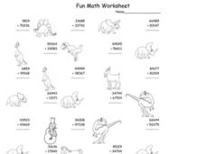 Fun Math Worksheet - Four and Five Digit Addition Worksheet Fun Math Worksheet - Four and Five Digit Addition Worksheet