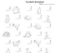 Fun Math Worksheet: 1-Digit Addition 4 Worksheet Fun Math Worksheet: 1-Digit Addition 4 Worksheet