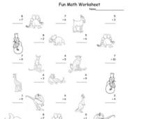 Fun Math Worksheet: 1-Digit Addition 12 Worksheet Fun Math Worksheet: 1-Digit Addition 12 Worksheet