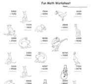 Fun Math Worksheet: Multiple Digit Addition Worksheet Fun Math Worksheet: Multiple Digit Addition Worksheet