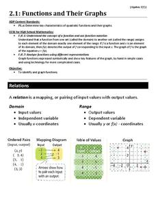 Functions and Their Graphs Worksheet Functions and Their Graphs Worksheet