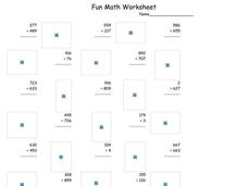 Fun Math Worksheet: Multiple Digit Addition 2 Worksheet Fun Math Worksheet: Multiple Digit Addition 2 Worksheet