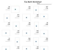 Fun Math Worksheet: Multiple Digit Addition 2 Worksheet Fun Math Worksheet: Multiple Digit Addition 2 Worksheet