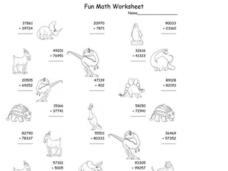 Fun Math Worksheet: Multiple Digit Addition 3 Worksheet Fun Math Worksheet: Multiple Digit Addition 3 Worksheet